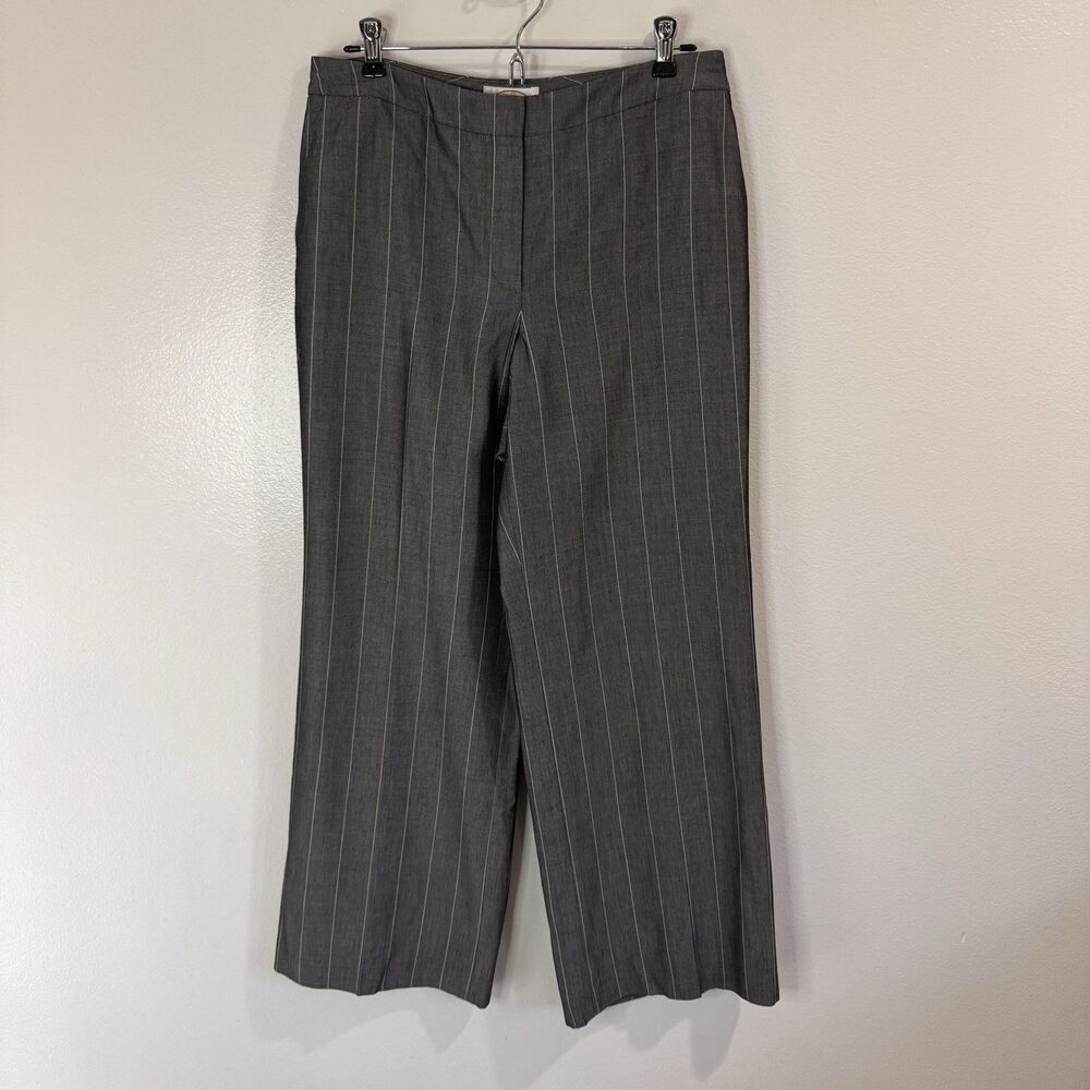 Talbots Pants 10 Italian Fabric Pinstripe Mohair Wool Gray Straight High Rise